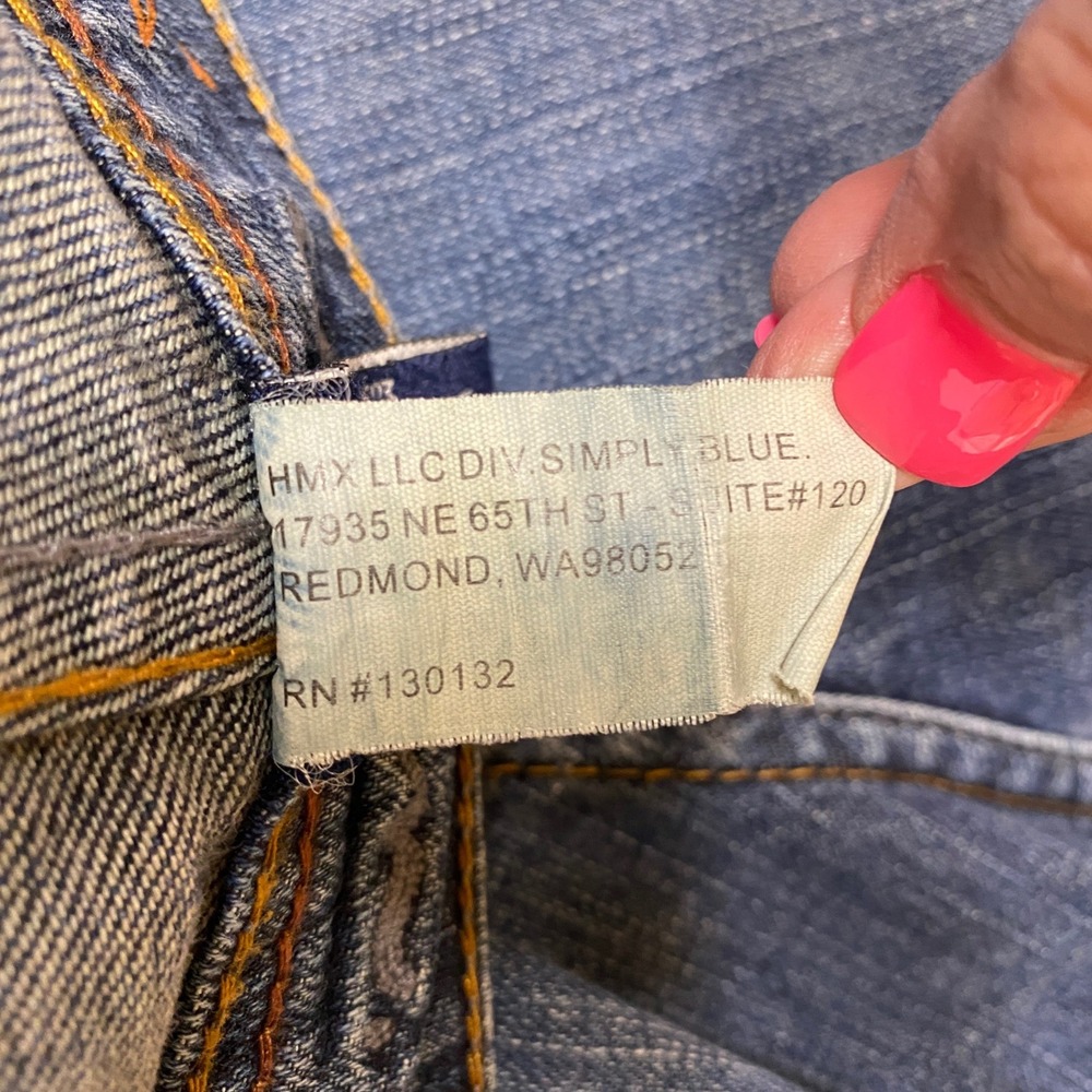 WORN Aged Denim Jeans Men 36x34 Blue Denim Straight Designer Streetwear - Picture 11 of 16